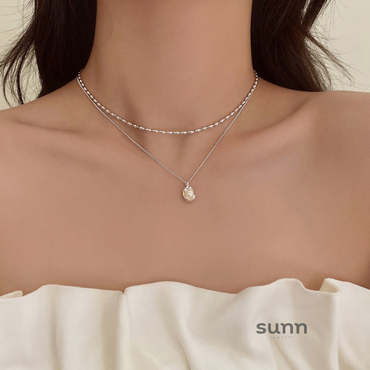 Leidy Stacked Pearl Necklace [KZY6T8I3]