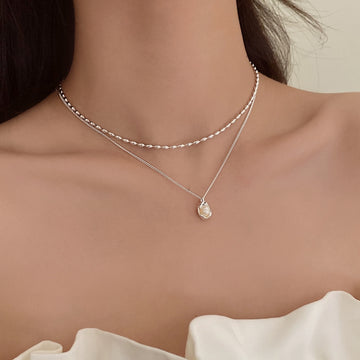 Leidy Stacked Pearl Necklace [8FPO1MBD]