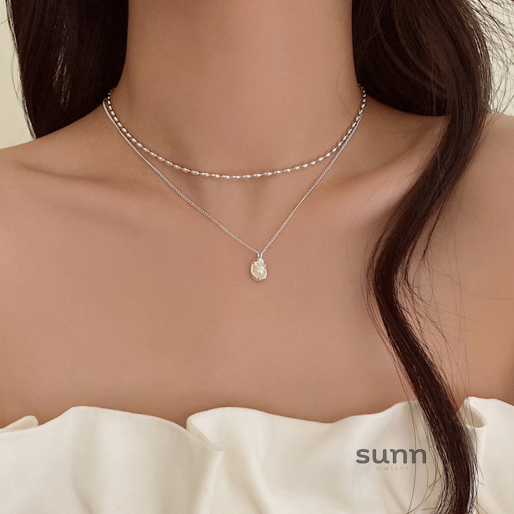 Leidy Stacked Pearl Necklace [JORTY5Z2]