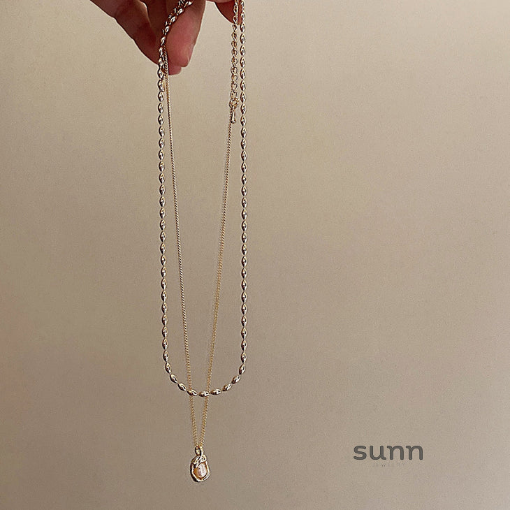 Leidy Stacked Pearl Necklace [HPVR965L]