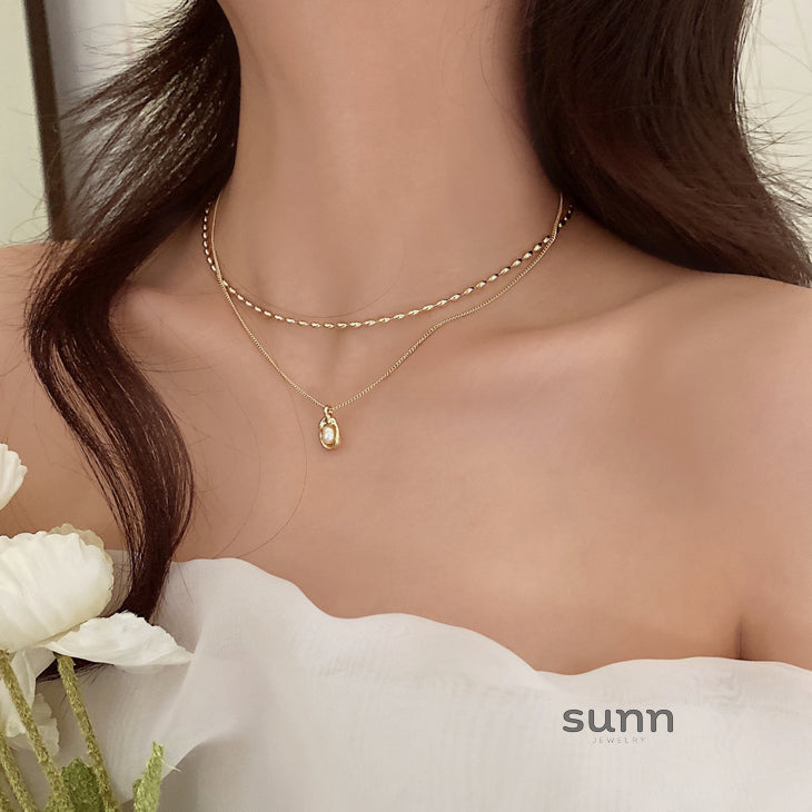 Leidy Stacked Pearl Necklace [676JW6QN]