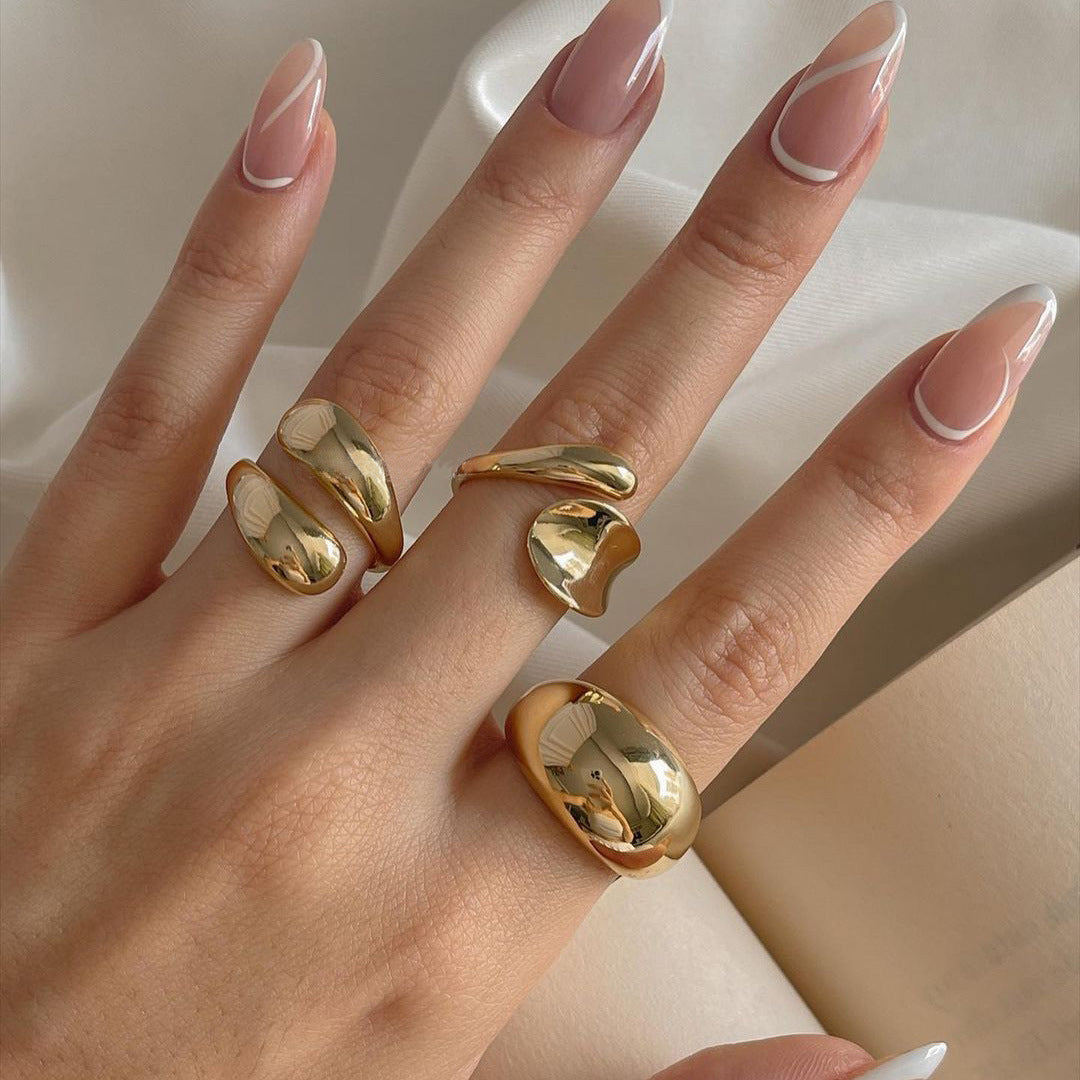 Leighann Gold Asymmetric Ring Set [63APXHQ5]