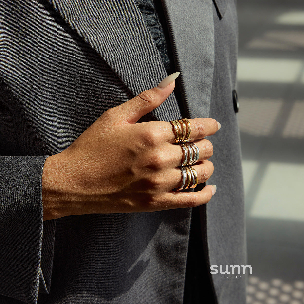 Leila Sculptural Steel Ring [XZKNGH16]