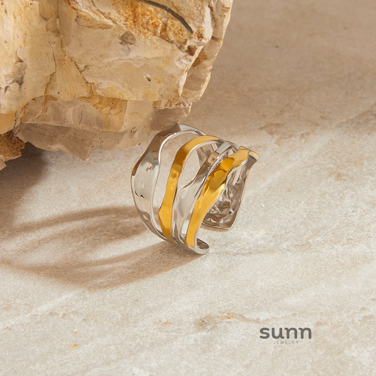 Leila Sculptural Steel Ring [6C10EWMJ]