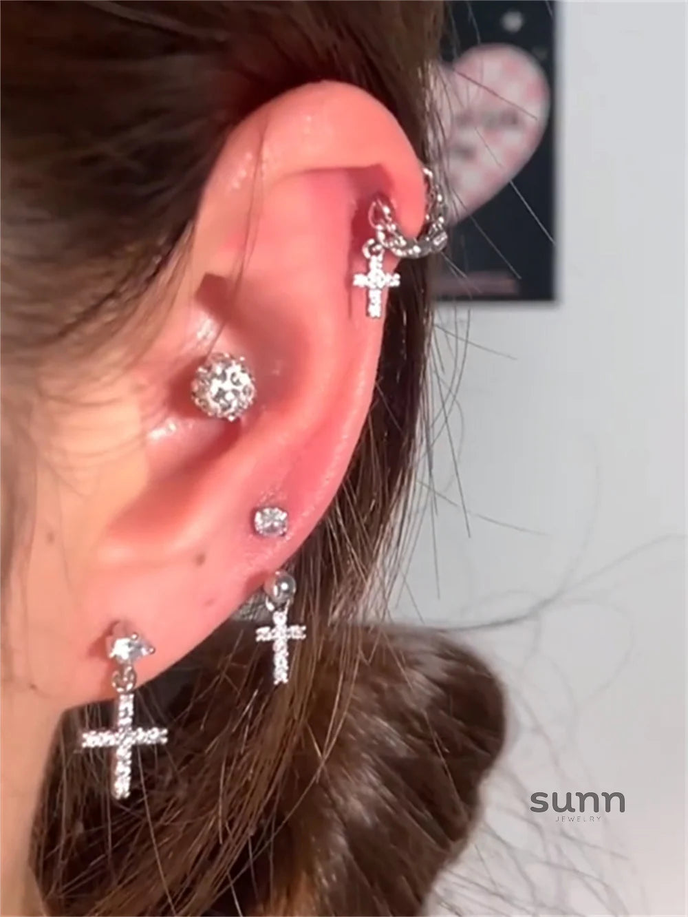 Leila Zircon Cross Studs