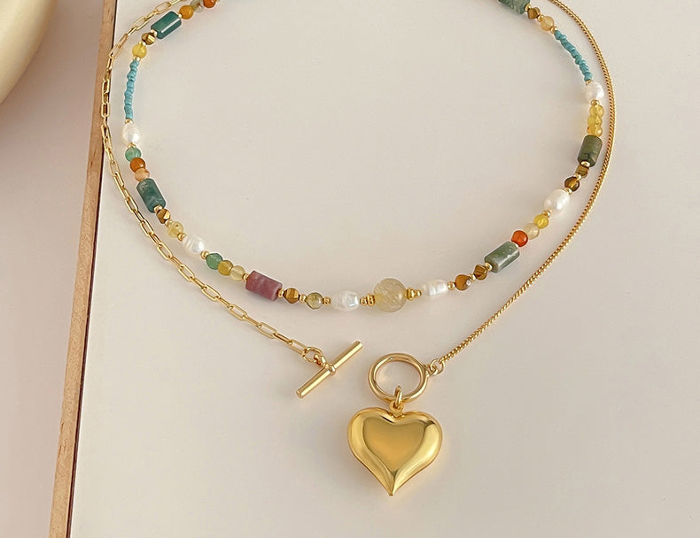 Leilany Layered Natural Stone Necklace [YBAZYX86]