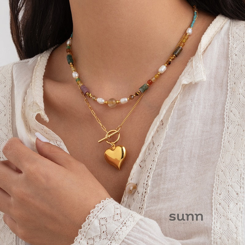 Leilany Layered Natural Stone Necklace [NJTM60NY]