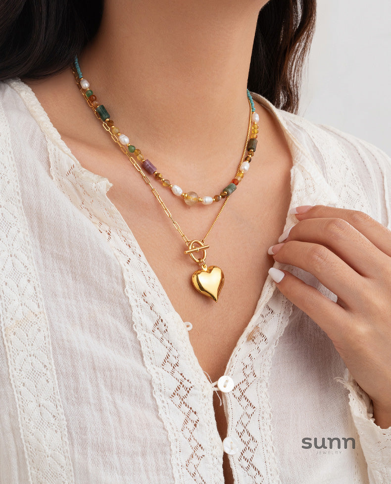 Leilany Layered Natural Stone Necklace [R6JNWF8D]
