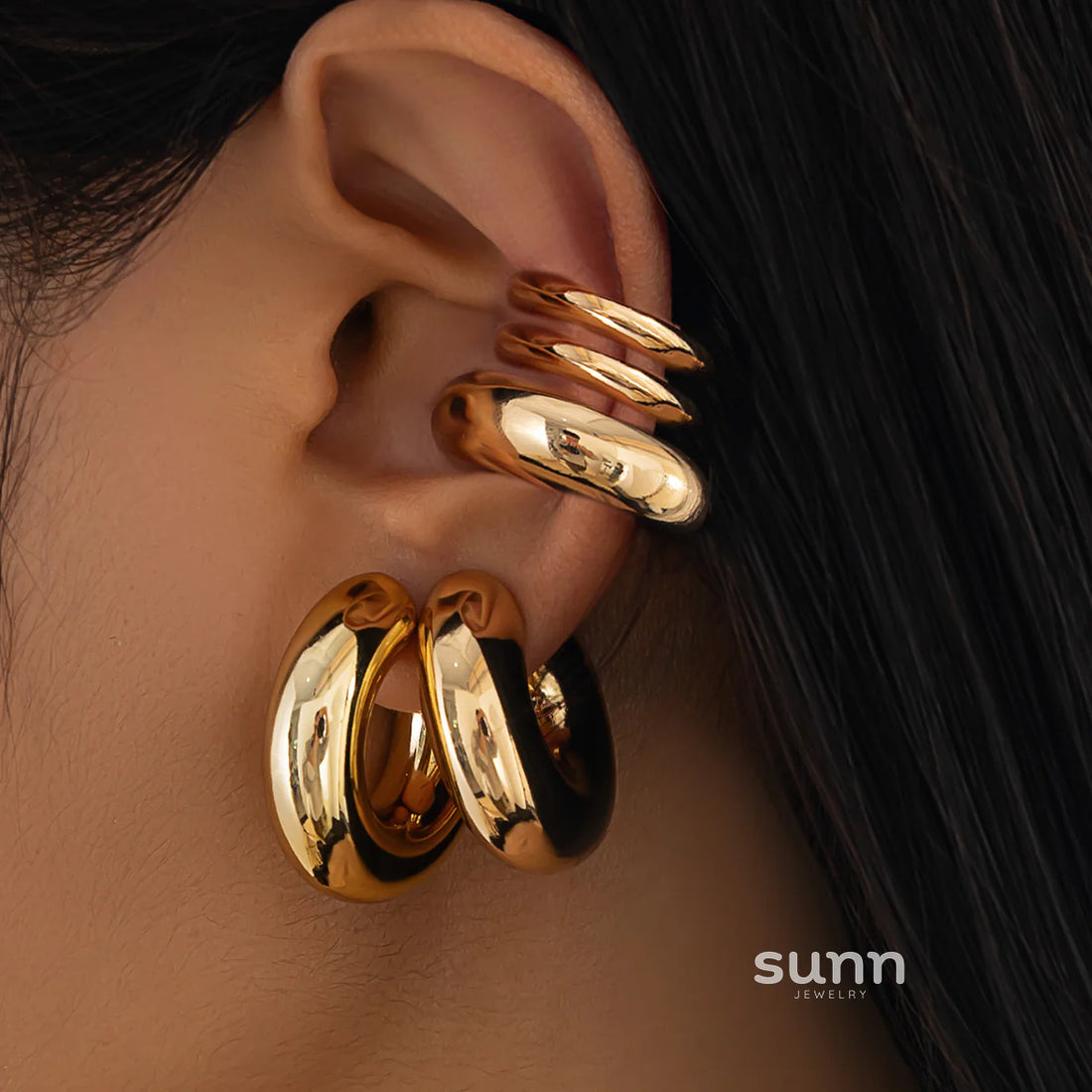 Leilany Mixed Earring Cuff Set