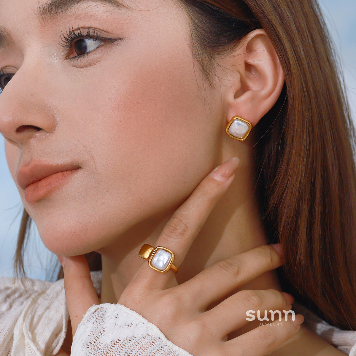 Lelani Pearl Hoops & Rings [YY3PLTNR]
