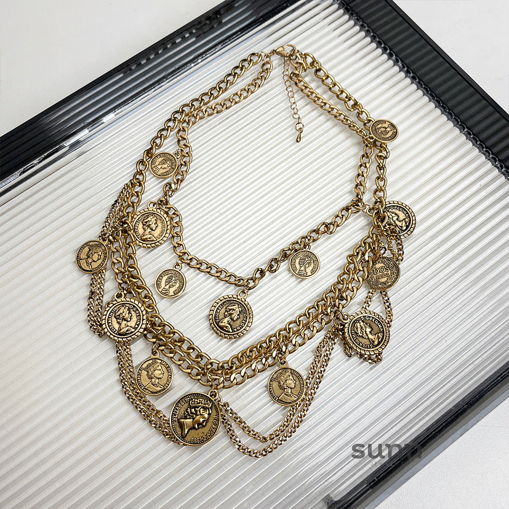 Lelia Multi-Layer Coin Necklace [AC2UI3HF]