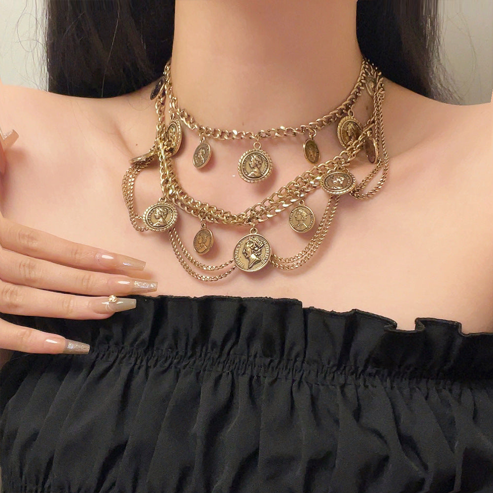 Lelia Multi-Layer Coin Necklace [8B5DZUQA]