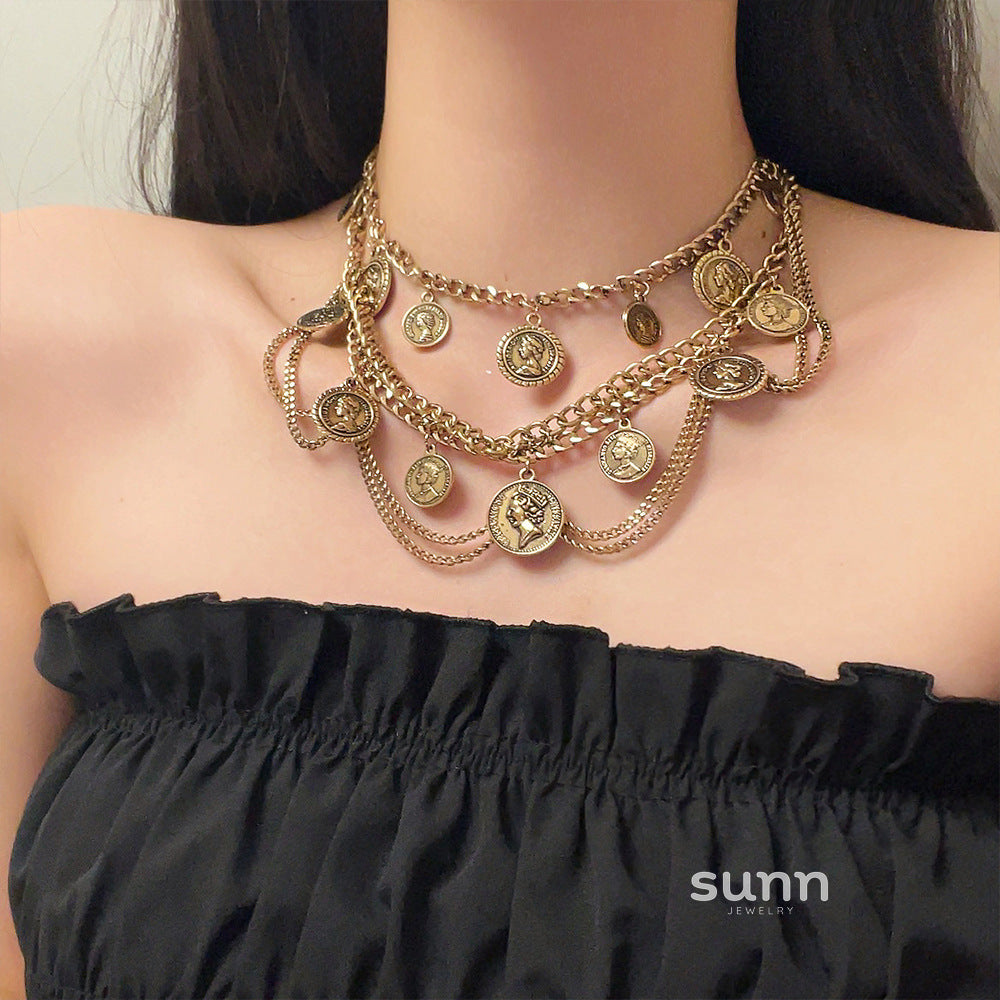 Lelia Multi-Layer Coin Necklace [AE490ILL]