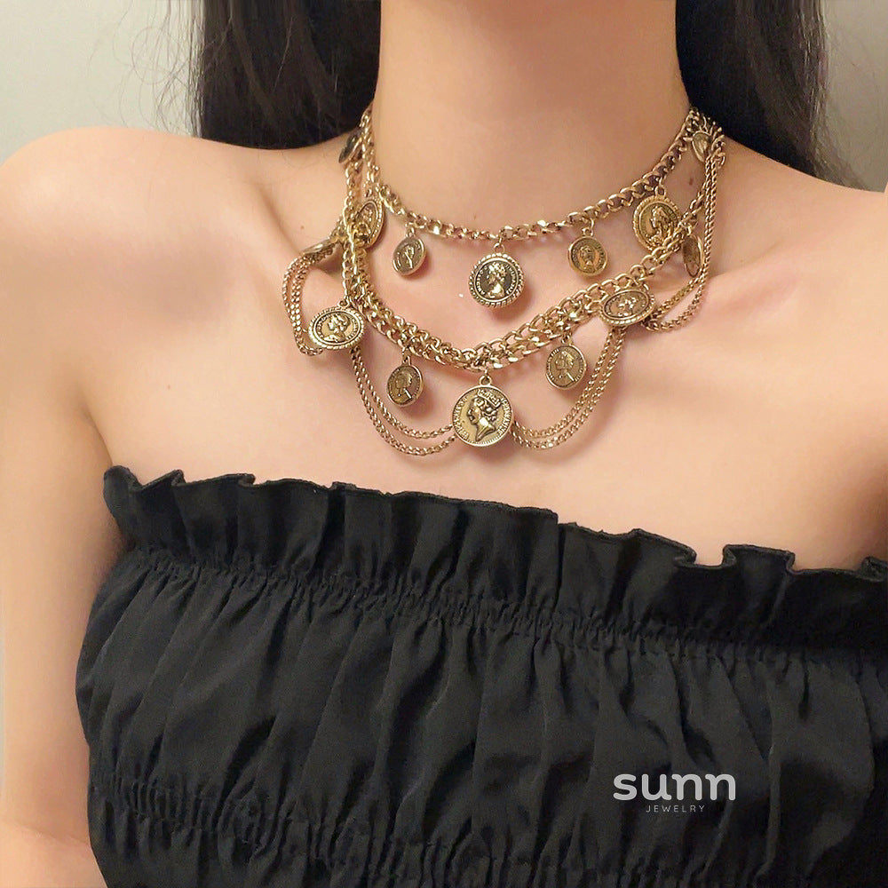 Lelia Multi-Layer Coin Necklace [WWGLPYTT]