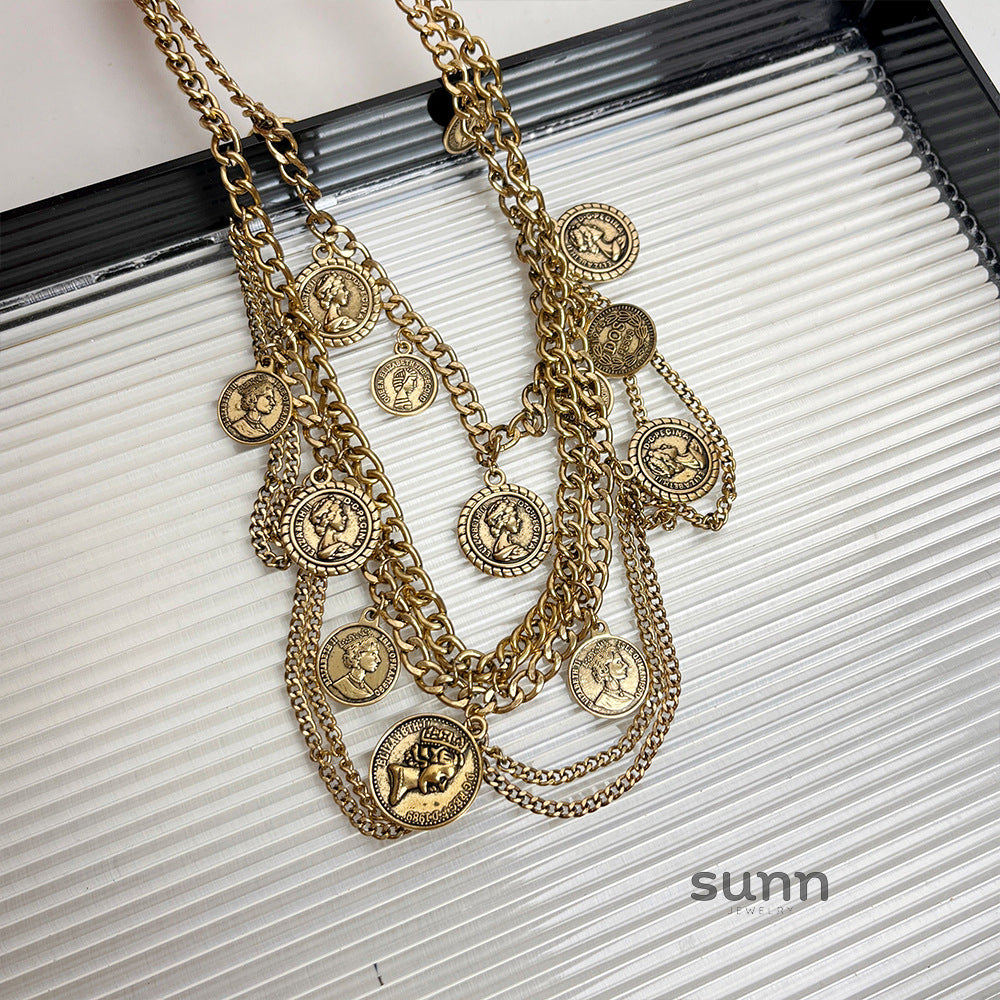 Lelia Multi-Layer Coin Necklace [XOYIR05P]