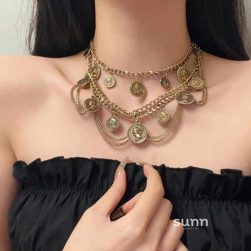 Lelia Multi-Layer Coin Necklace [8B5DZUQA]
