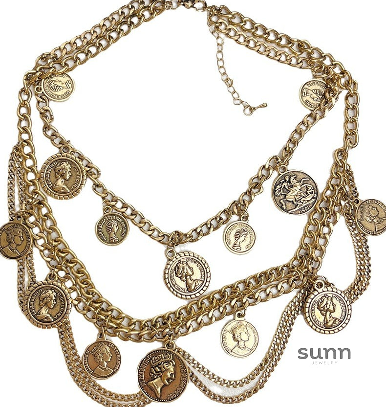 Lelia Multi-Layer Coin Necklace [5B1MVV2A]
