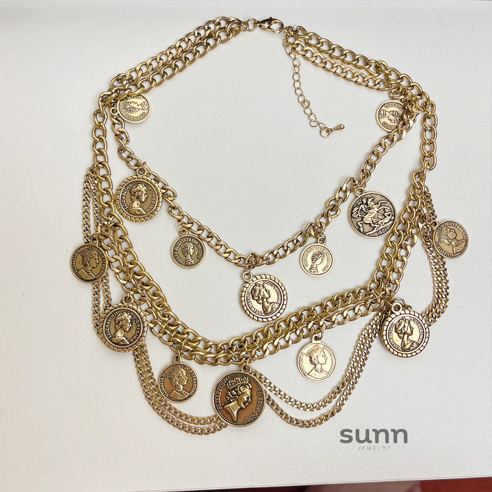 Lelia Multi-Layer Coin Necklace [BT0JFRBS]