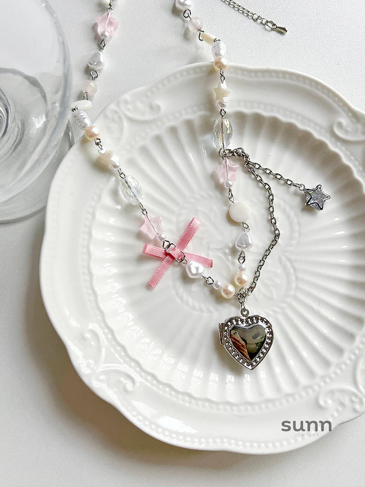 Lemon Y2K Layered Pearl Necklace