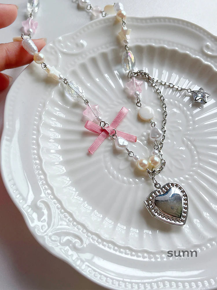 Lemon Y2K Layered Pearl Necklace