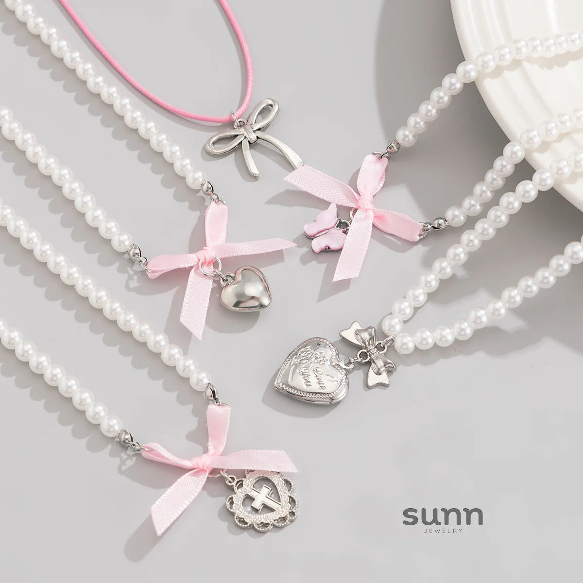 Lennix Pearl Charm Layered Necklace