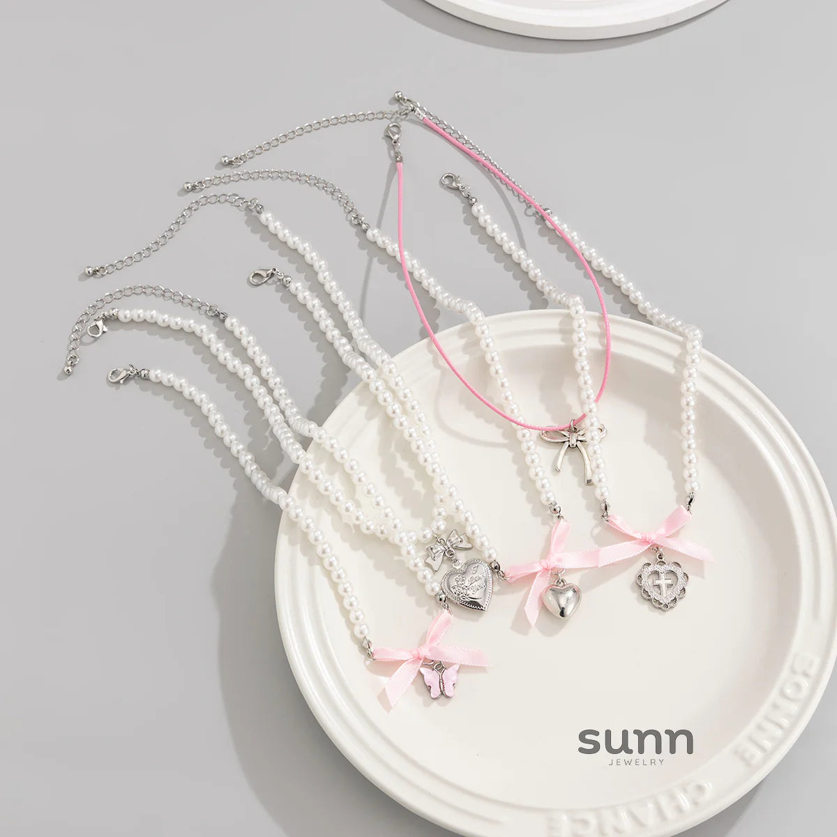 Lennix Pearl Charm Layered Necklace