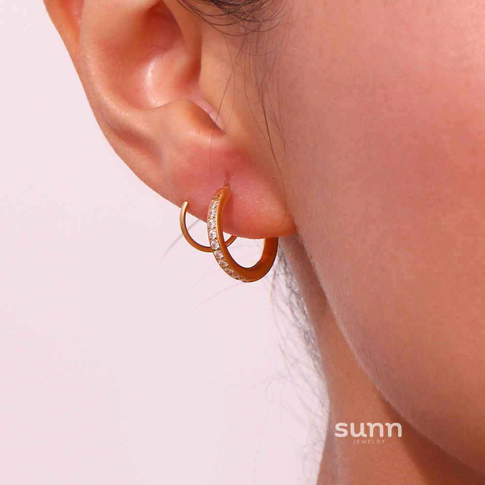 Lennix Spiral Diamond Earrings [H394KS1Y]