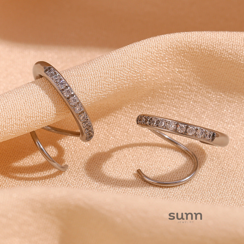 Lennix Spiral Diamond Earrings [UIWUEDMF]