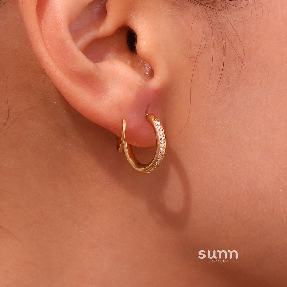 Lennix Spiral Diamond Earrings [S1N68EGP]
