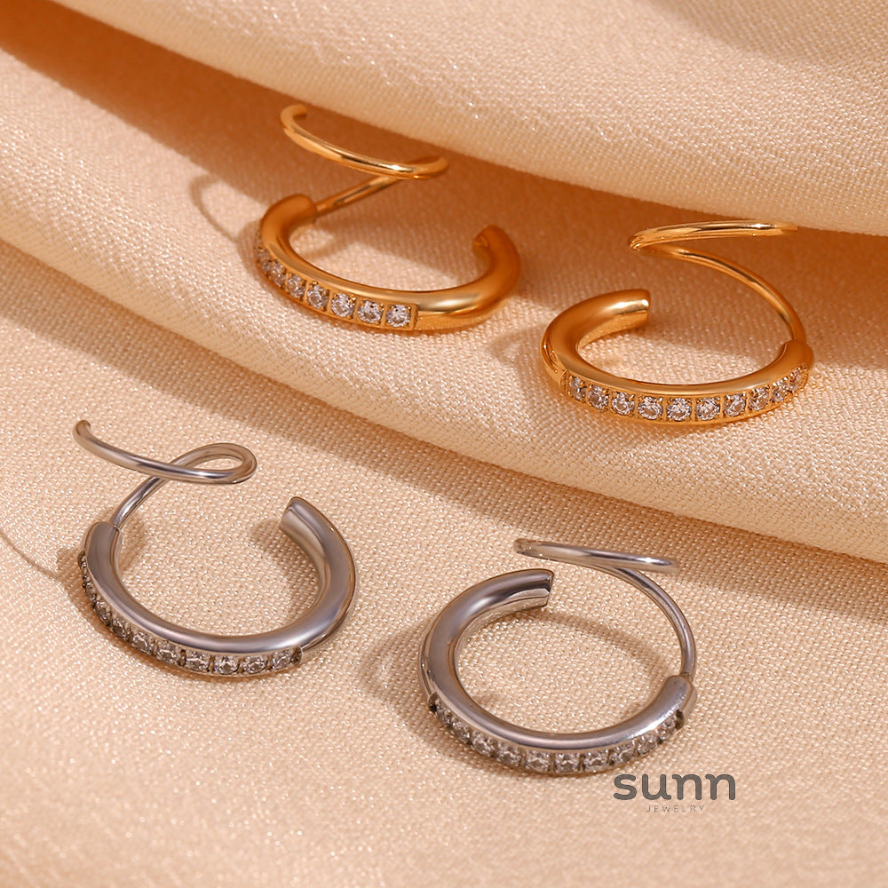 Lennix Spiral Diamond Earrings [Y9YFFHMR]