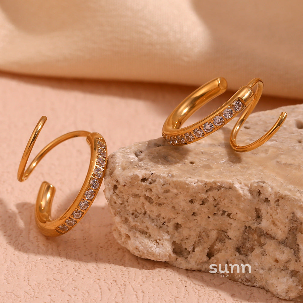 Lennix Spiral Diamond Earrings [KNQPWEFF]