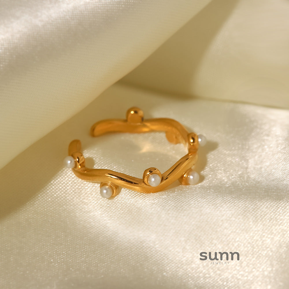 Lennon Irregular Pearl Ring [NX9GSCIL]