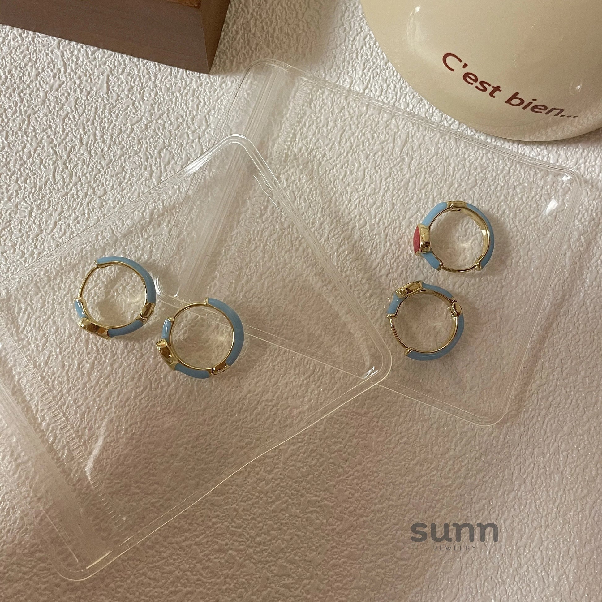 Lennox Enamel Heart Ear Cuffs