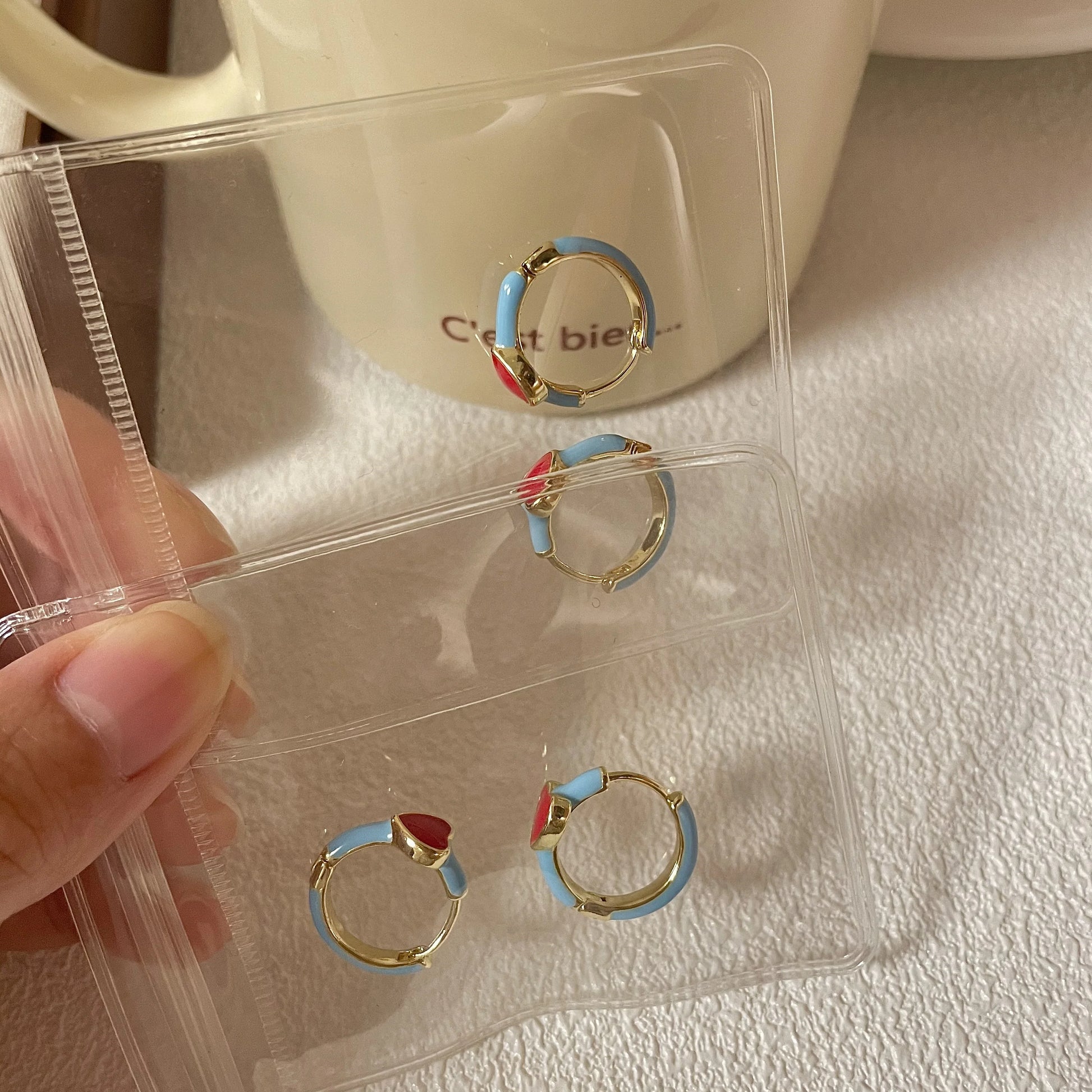 Lennox Enamel Heart Ear Cuffs