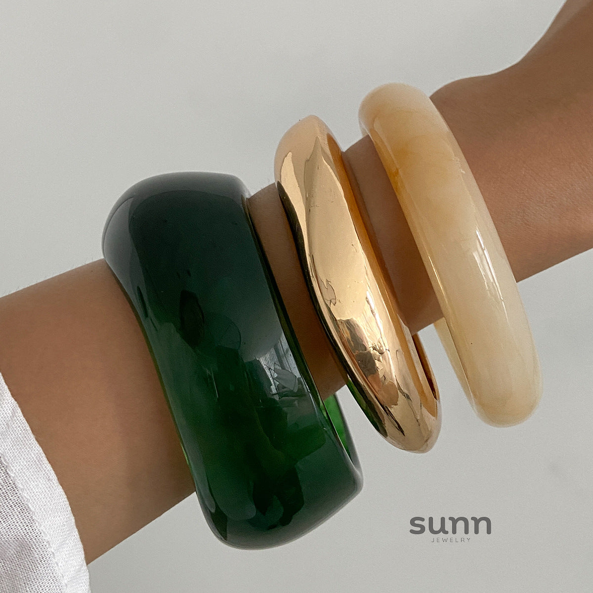 Lenny Marbled Resin Bangle [Z0MTBD9M]