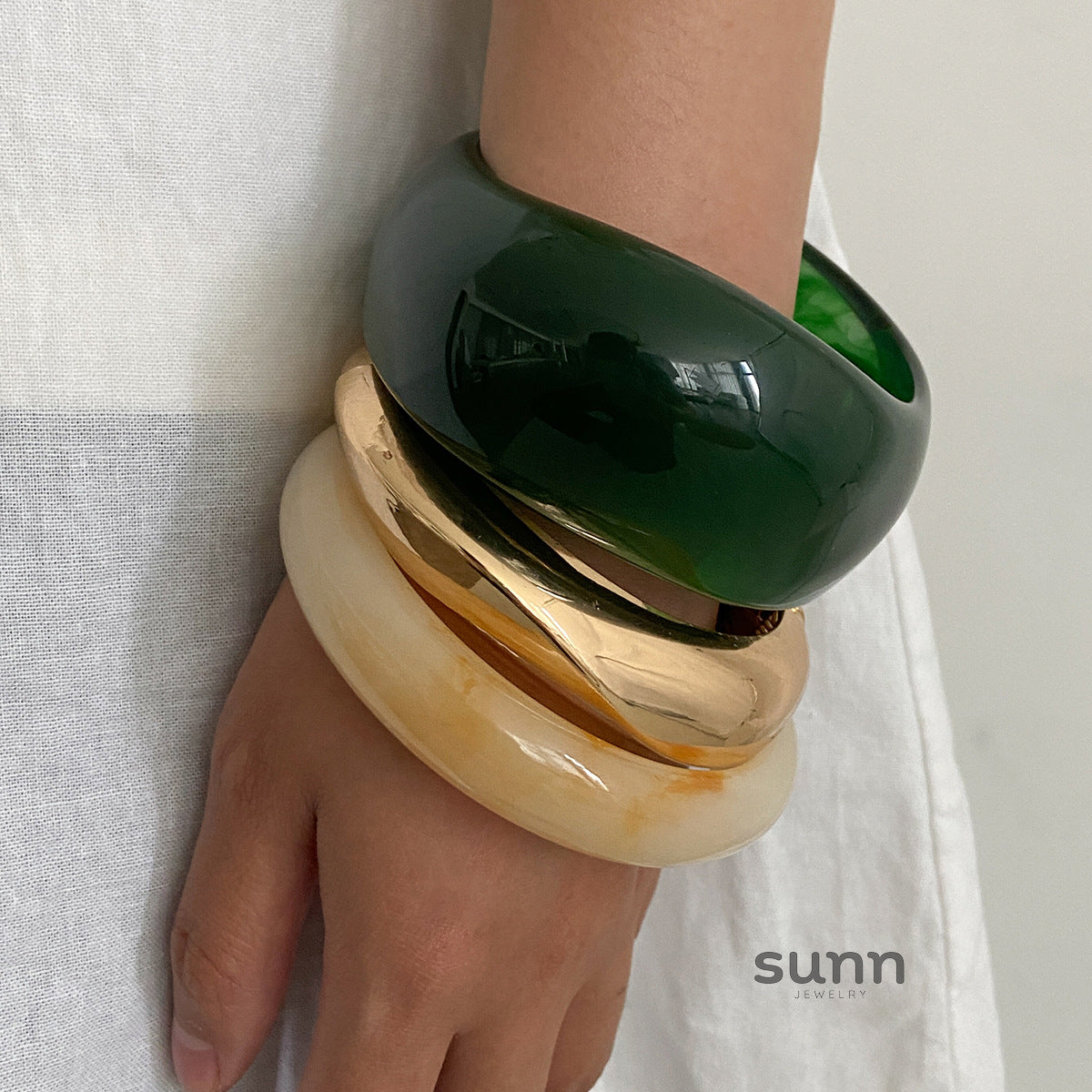 Lenny Marbled Resin Bangle [NDMLFQWN]