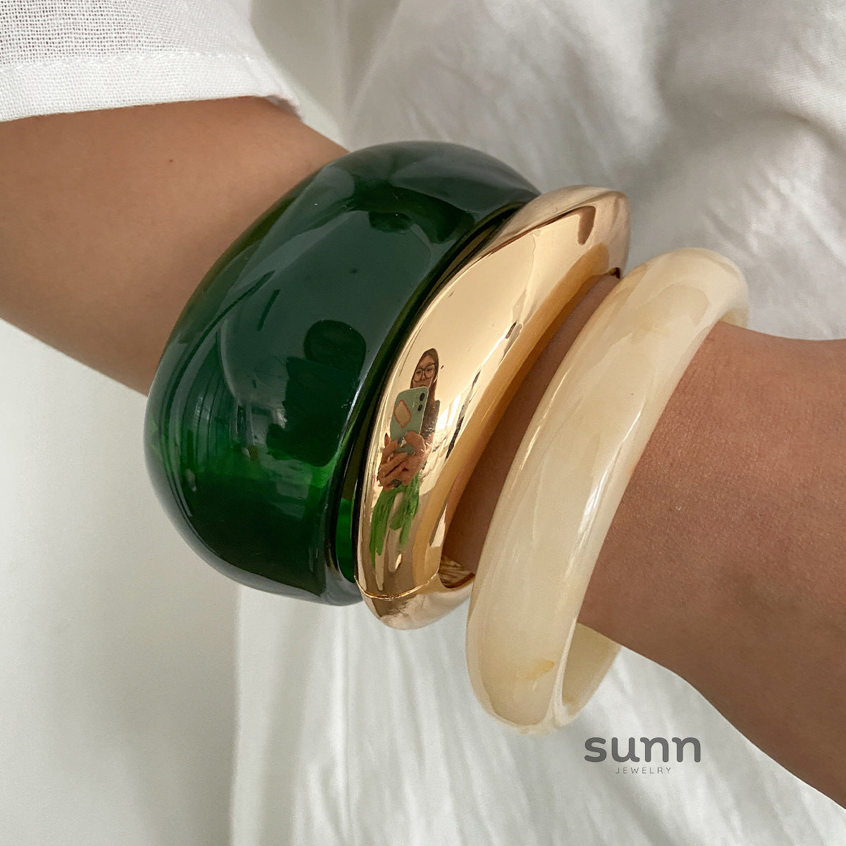 Lenny Marbled Resin Bangle [PY0J2DOT]