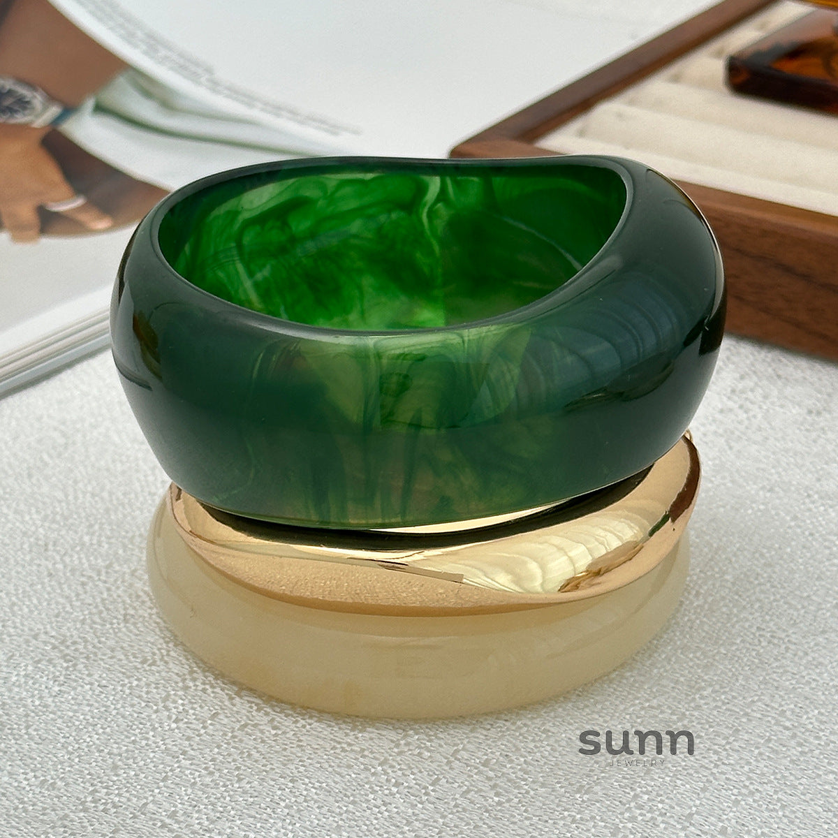 Lenny Marbled Resin Bangle [NSBS1SHX]