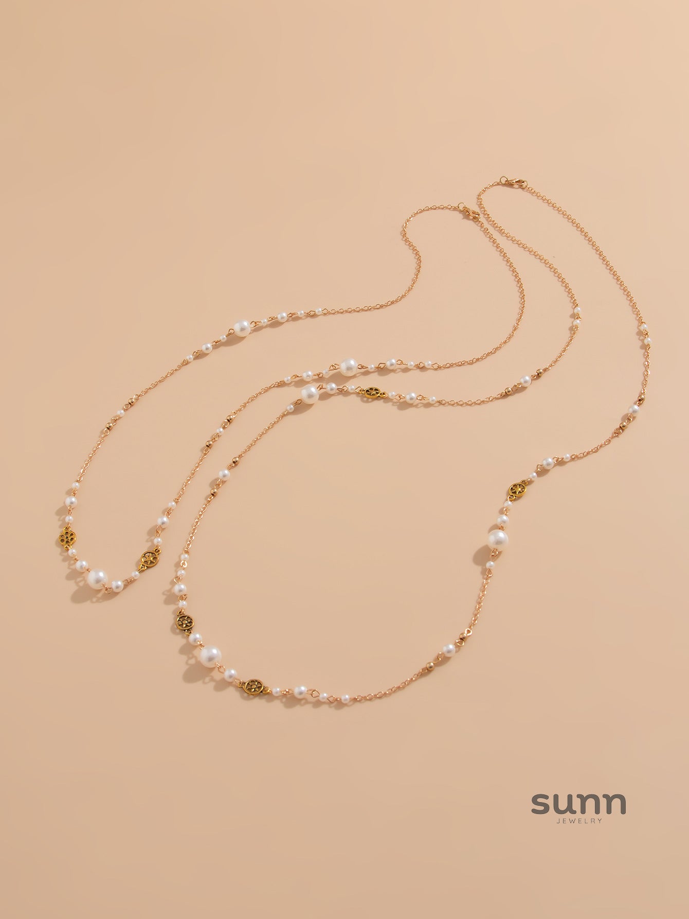 Lenore Layered Pearl Tassel Necklace [W8P0G8PN]