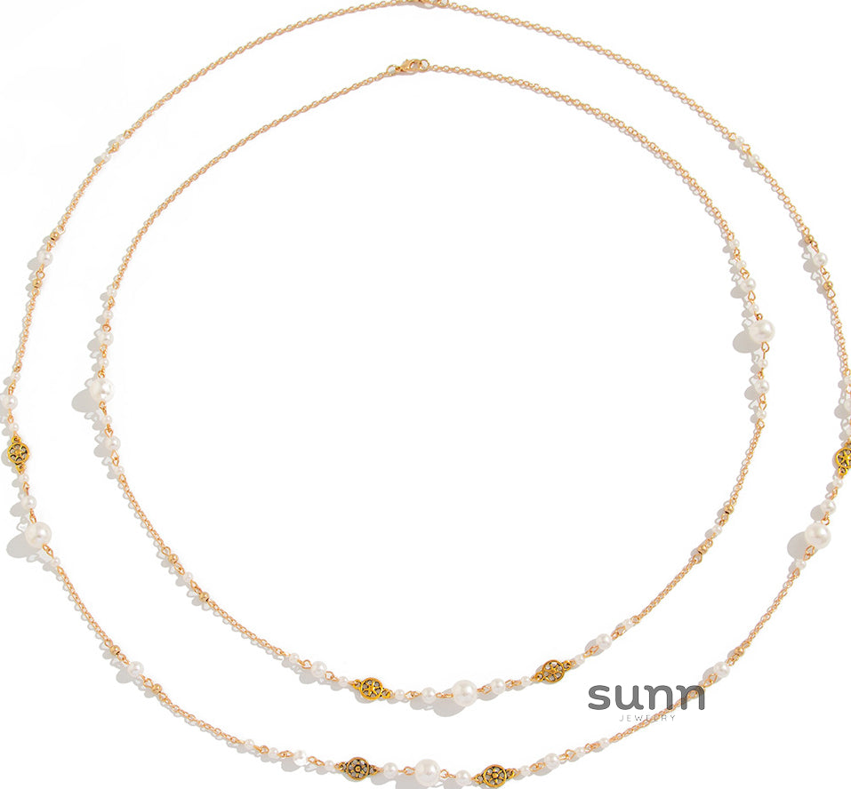 Lenore Layered Pearl Tassel Necklace [H7WT9DZ9]