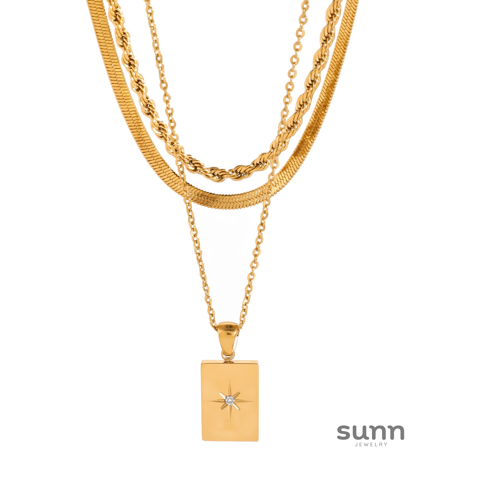 Lenore Layered Star Pendant Necklace [E6HBU7BU]