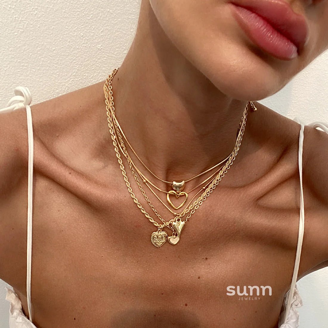 Leonor Layered Heart Necklace Set