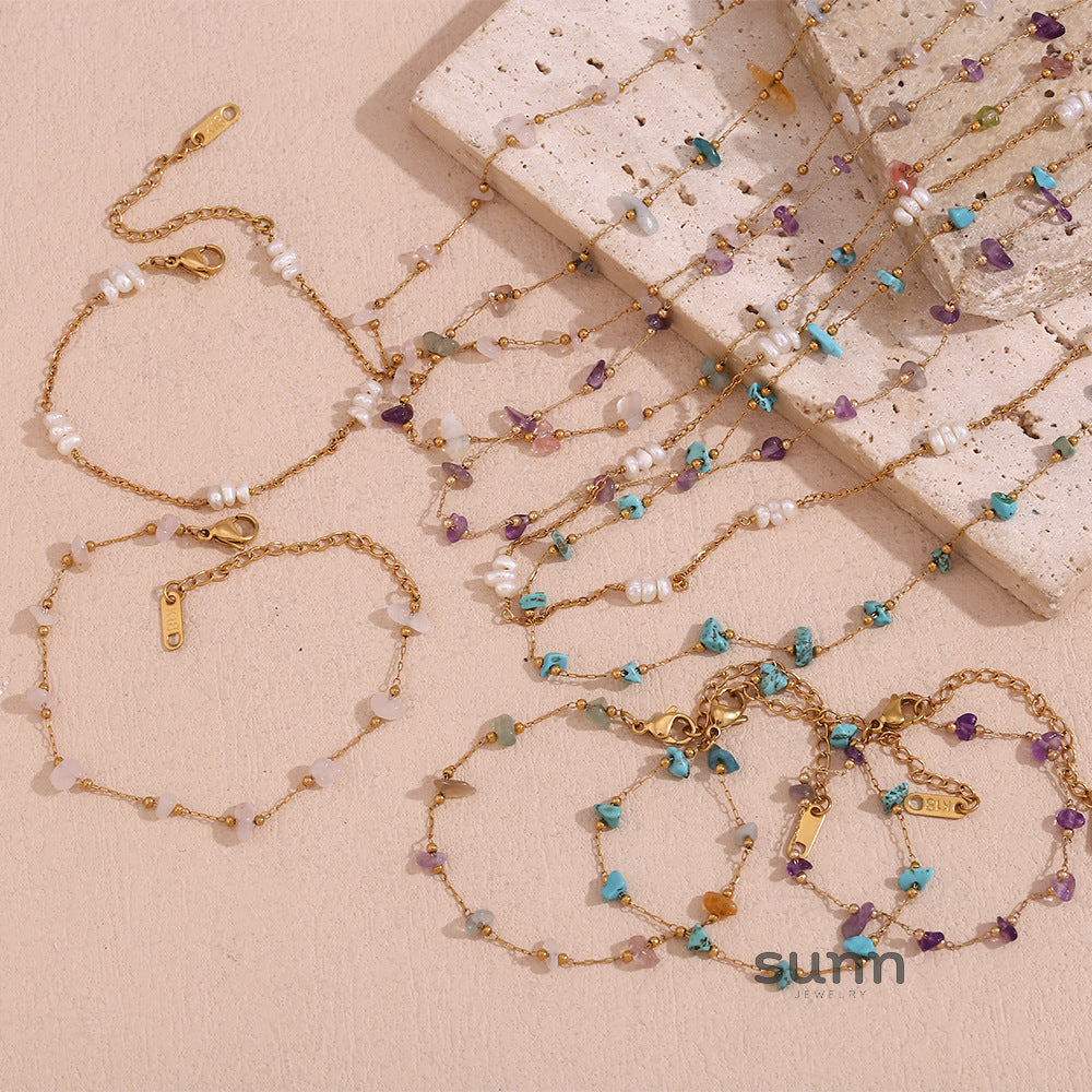 Lesley Dainty Stone Chain [14O5518P]