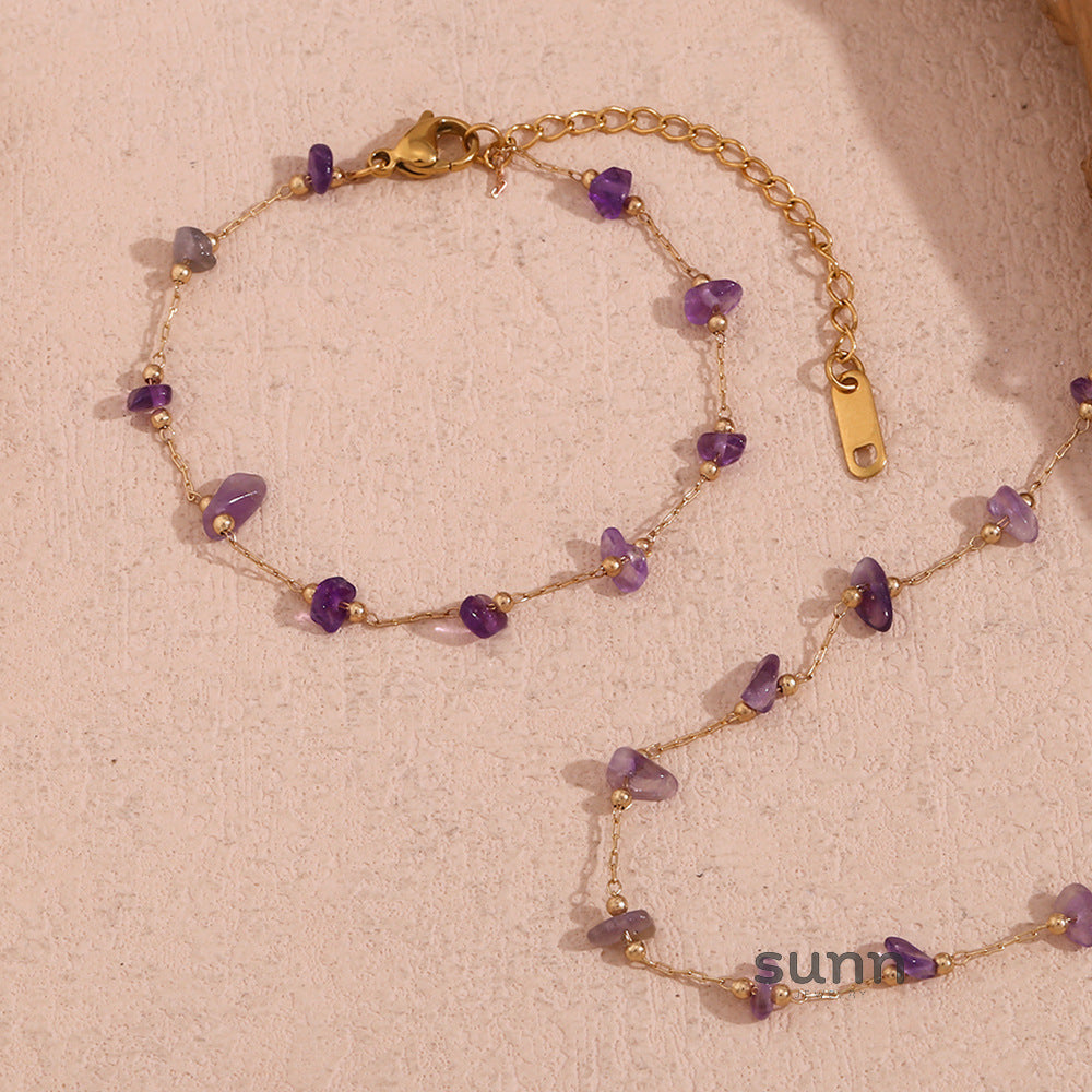 Lesley Dainty Stone Chain [B7K6HQRH]