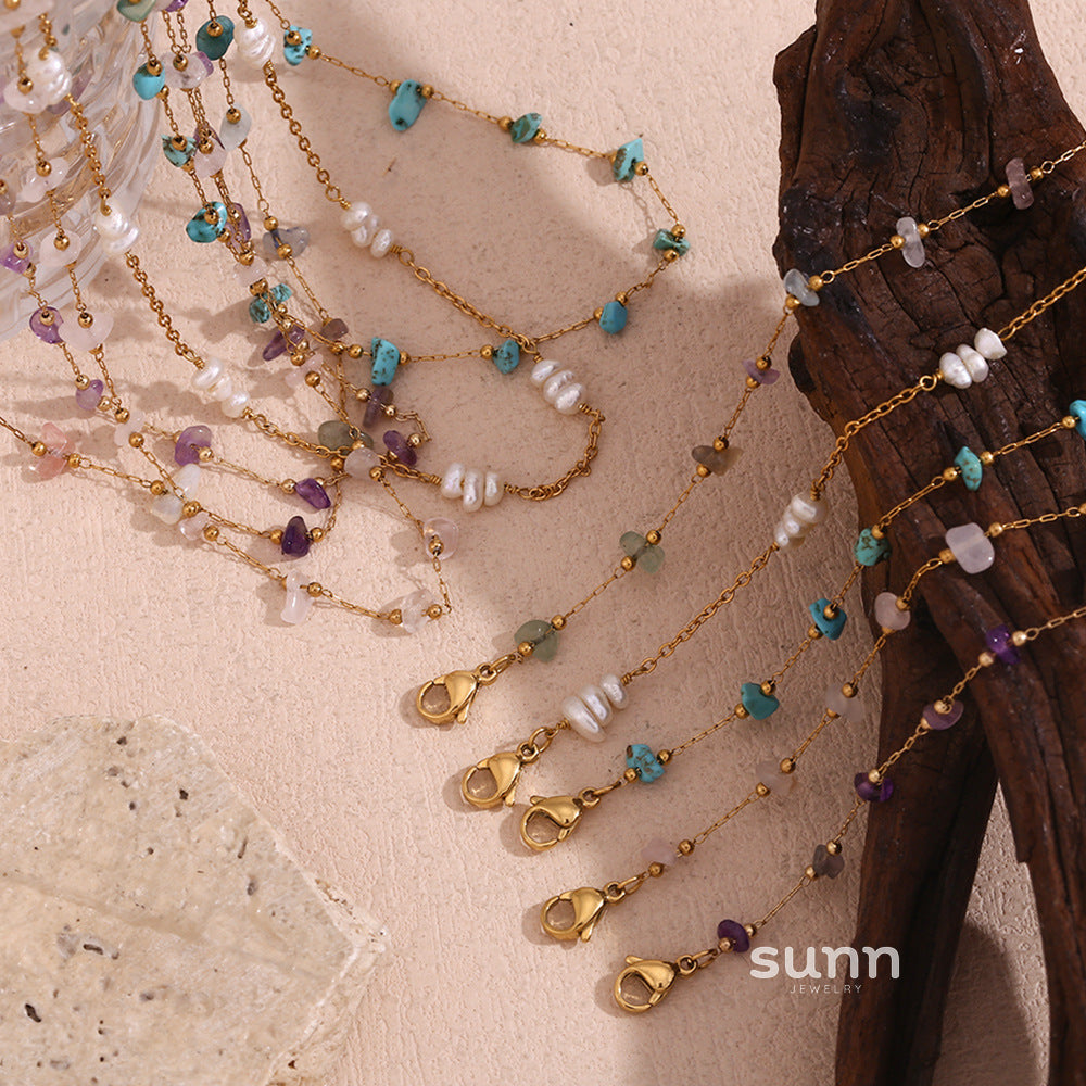 Lesley Dainty Stone Chain [Z3DJPKUZ]