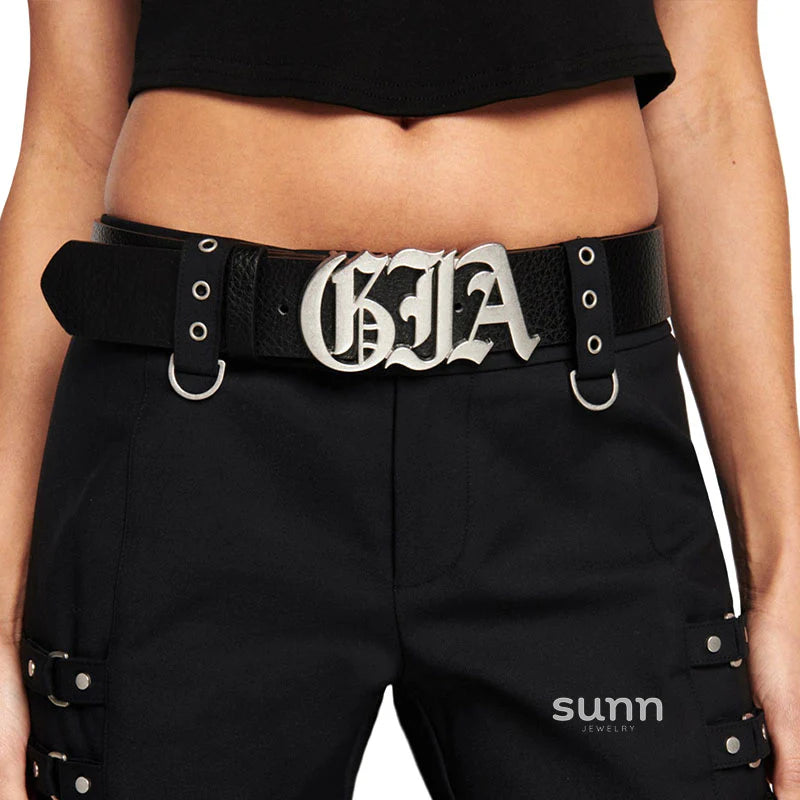 Levi Distressed Letter Belt