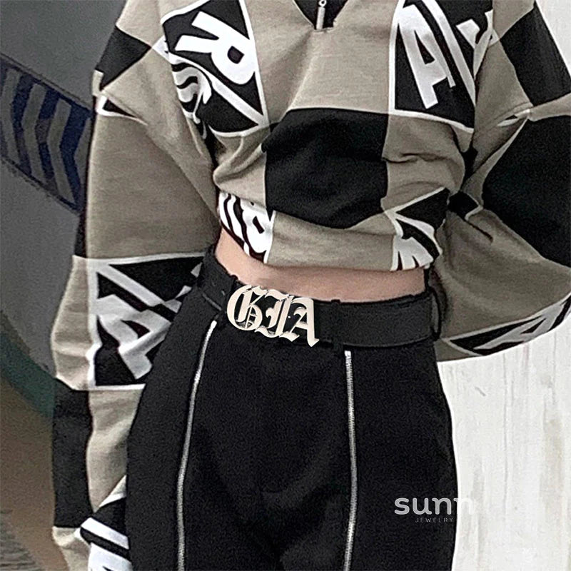 Levi Distressed Letter Belt
