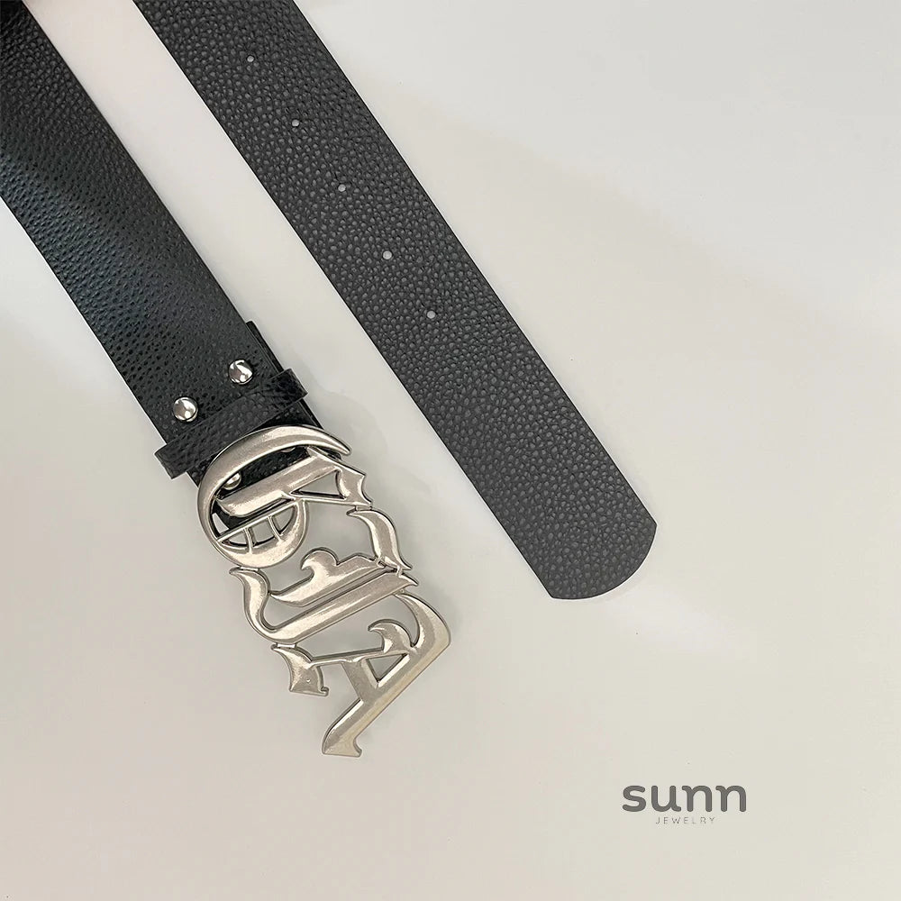 Levi Distressed Letter Belt
