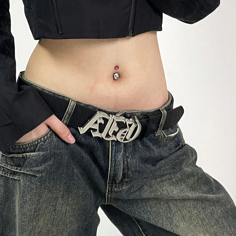 Levi Distressed Letter Belt