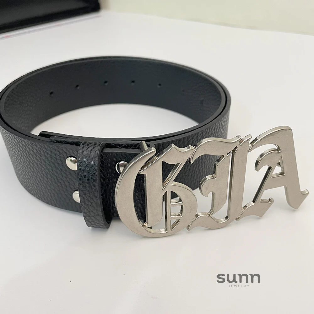 Levi Distressed Letter Belt